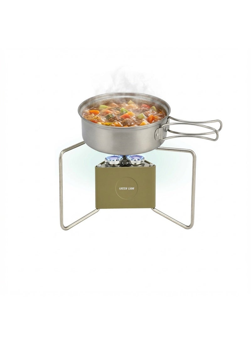 GREEN LION Portable gas stove for trips and camping with an ignition feature, lightweight and safe, equipped with a carrying bag, Suitable for Outdoor BBQs, Hiking Adventures, and Picnics - Image 1